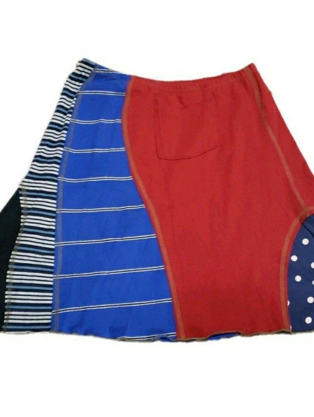 Elizabethan Skirt Small  Upcycle Patchwork Swish Pocket Multi-Pattern